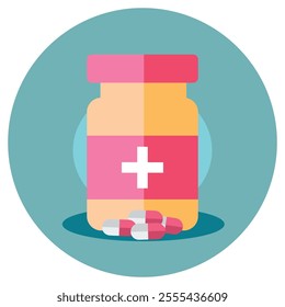 Clear medicine bottle Vector illustration.
