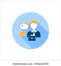 Clear message flat icon. Simple, easy to understand message. Concise email.Effective communication concept. Isolated vector illustration