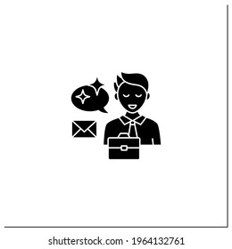 Clear message glyph icon. Simple, easy to understand message. Concise email.Effective communication concept. Filled flat sign. Isolated silhouette vector illustration