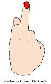 A clear message - A hand with a raised finger sends us a very concrete message