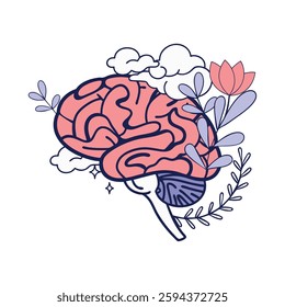 Clear Mind Brain with peaceful thoughts