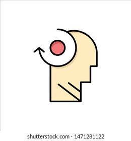 Clear, Mind, Your, Head  Flat Color Icon. Vector icon banner Template. Vector Icon Template background