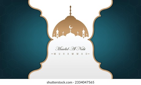 clear minimalist banner template design for the birthday of the prophet Muhammad SAW