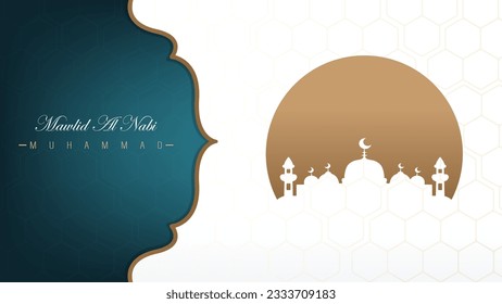 clear minimalist Islamic template design for the celebration of the Prophet's birthday