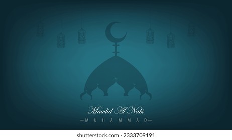 klares minimalistisches islamisches Vorlagendesign zur Feier des Geburtstags des Propheten
