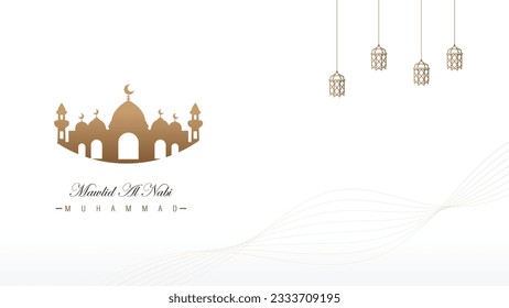 clear minimalist Islamic template design for the celebration of the Prophet's birthday