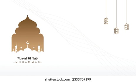 clear minimalist Islamic template design for the celebration of the Prophet's birthday