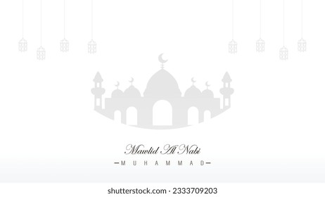 clear minimalist Islamic template design for the celebration of the Prophet's birthday