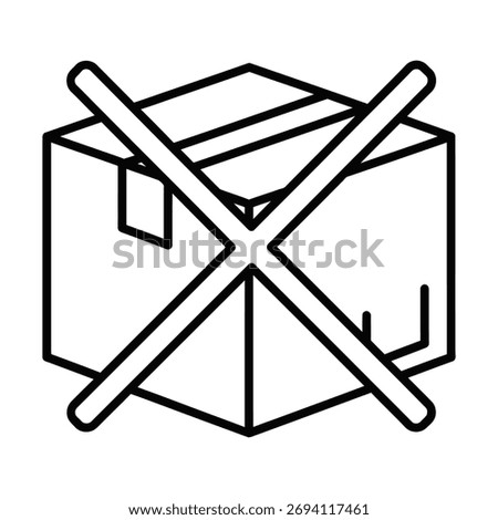 A clear, minimalist vector illustration of a package handling symbol, indicating "do not stack." this icon, isolated on a white background, is crucial for logistics and shipping to ensure safe