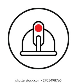 Un icono claro y moderno que representa un casco de construcción, que simboliza la seguridad y la protección en entornos de trabajo industriales. El gráfico está diseñado con líneas limpias y una estética plana, lo que lo hace