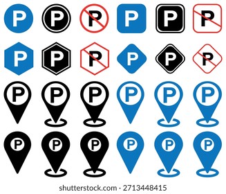 Um ícone claro e moderno que representa um espaço de estacionamento, adequado para navegação e sinalização.
