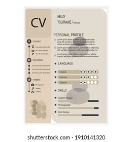 Clear Modern Professional Resume Cv Template Stock Vector (Royalty Free ...