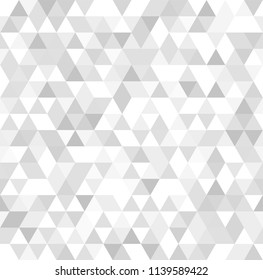 Clear mosaic abstract seamless backround. White triangular low poly style pattern. Vector illustration