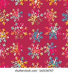 Clear motley snowflakes seamless pattern
