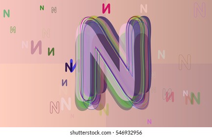 clear N Alphabet among mark, festival between symbolic image