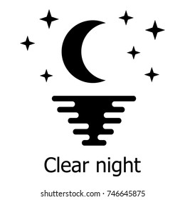 Clear night icon. Simple illustration of clear night vector icon for web
