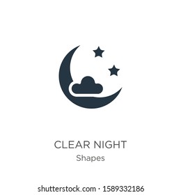 Clear night icon vector. Trendy flat clear night icon from shapes collection isolated on white background. Vector illustration can be used for web and mobile graphic design, logo, eps10