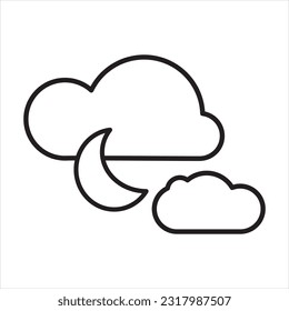 Clear night icon, weather forecast icon in line style, outline icon for web and app, thin line icons collection, vector illustration.