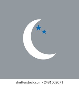cielo despejado con luna y estrella, icono del Clima
