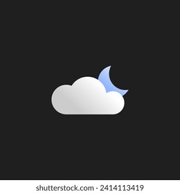 Clear night sky or moonlit night clouds icon vector isolated. night clouds icon for apps, websites, print design and more.
