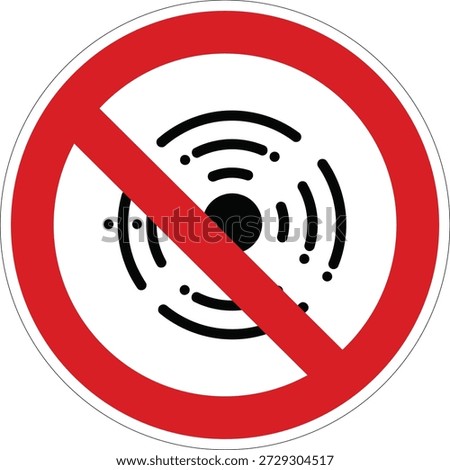 A clear no sound or no noise warning sign, suitable for quiet zones and areas where auditory disturbances are restricted.