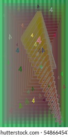 clear Number 4 with appearance, illustration above various slide.