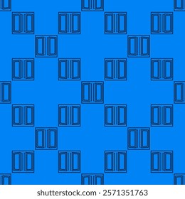 Clear Opened Window vector concept seamless pattern in outline style
