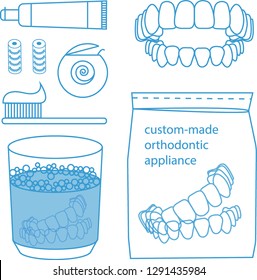 Clear orthodontic aligners vector