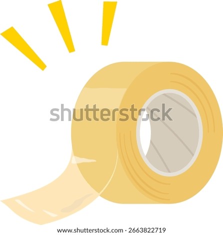 Clear packing tape with the edges pulled out