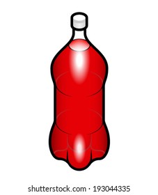 A clear PET bottle of soft drink / raspberry / cream soda.