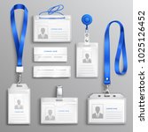 Clear plastic badges id cards holders collection with blue neck lanyards and retractable reel clip realistic vector illustration 