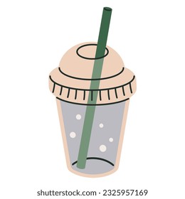 Premium Vector  Iced coffee in plastic cup