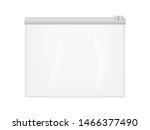 Clear plastic envelope folder bag with zip lock isolated on white background, realistic vector mockup. Transparent file or badge holder, zipper document case - mock-up.