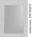 Clear Plastic File Folder Pocket For A4 Paper Sheet Isolated On Transparent Background. EPS10 Vector