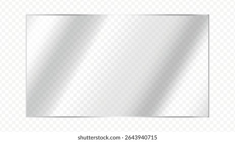 Clear plastic plate vector with subtle reflections, perfect for creating realistic design elements in design projects. Vector effect to add depth and sophistication.