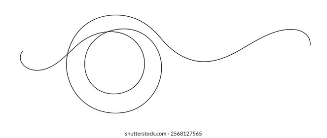 Clear plate. Continuous line drawing. Food frame border doodle.  