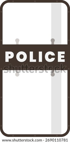 Clear Police Riot Shield Flat Illustration. Clean Icon Design Element on Isolated White Background