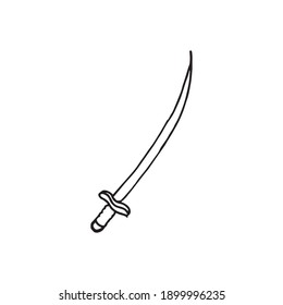 Clear and precise black outline representation of a longsword against a white background. Great for historical references, weapon catalogs, or gaming-related graphics.