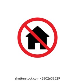 A clear prohibition symbol indicating restricted access to a residential area. Useful