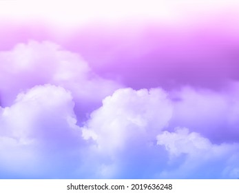 Clear purple blue sky and white cloud detail in background with copy space. Sky Nature Landscape Background.The summer heaven with colorful clearing sky. Good weather.Vector illustrat