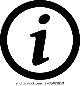 ícono de signo de información claro y reconocible con la letra en minúscula “i” en negrita, ideal para diseño de interfaz de usuario, mapas, gráficos de instrucciones, imágenes de Asistencia al cliente y varios usuarios