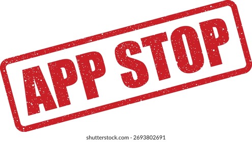 Ein klarer roter Stempel, der das Beenden oder Beenden eines Anwendungsprozesses anzeigt, ideal für die Softwareentwicklung oder technische Visuals.