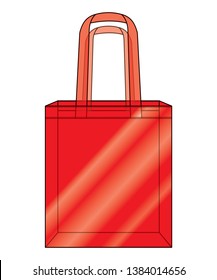 Clear Red Plastic Tote Bag Vector for Template