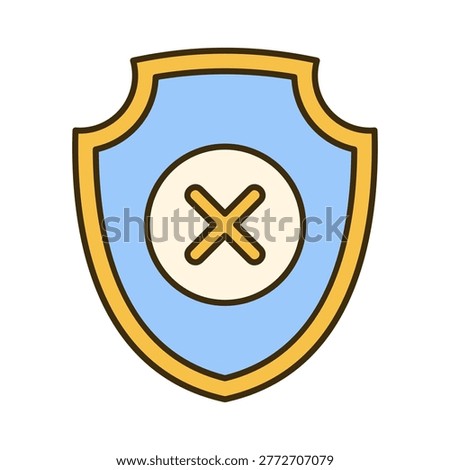 Clear restricted access shield symbol representing blocked security control system and permission management safety for private data and protected content environments