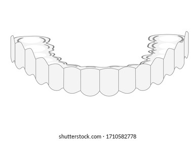 Clear retainer or invisible braces, flat design