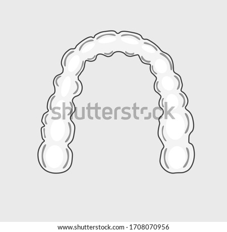 Clear retainer or invisible braces, flat design
