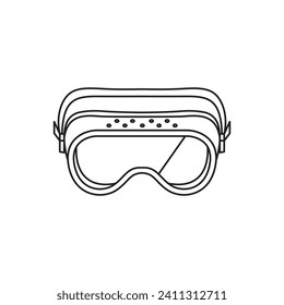 Limpiar gafas de seguridad vectorial ilustración emoji