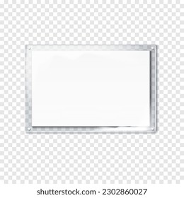Clear sandwich acrylic board on transparent background realistic vector mockup. Blank plexiglass sign, poster holder mock-up. Plexi signboard. Template for design svg