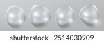 Clear serum drops with air bubbles. Collagen gel, cosmetic product for skin care, lotion or essence droplets isolated on transparent background, vector realistic illustration