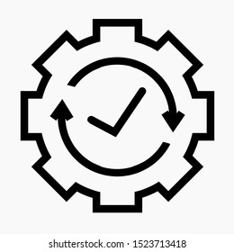 Clear settings icon with ok button. Vector icon.